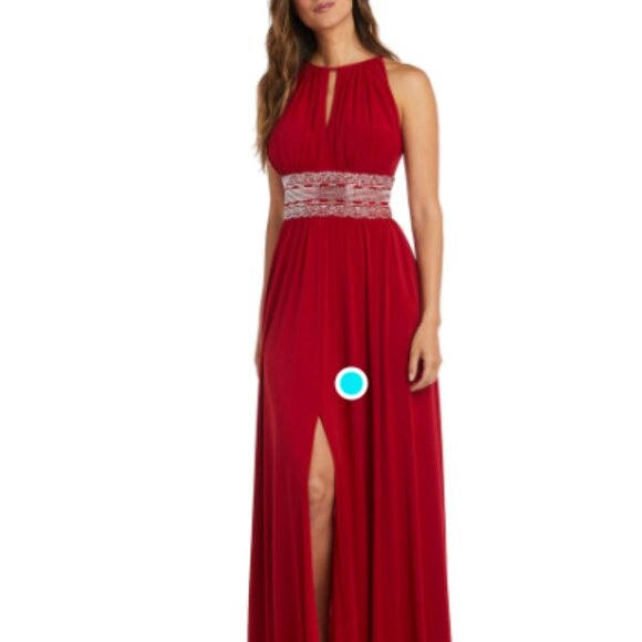 R & M Richards Red Halter Sundress for Wedding Guest - Picture 2 of 2